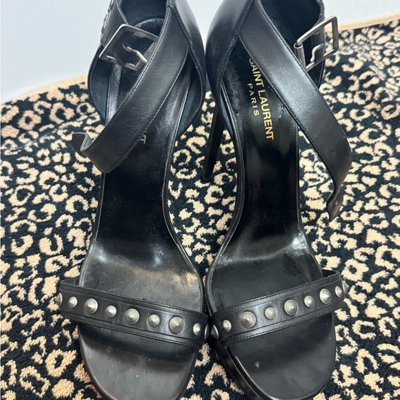 Saint Laurent Black Studded Women's Heels - Picture 1 of 3